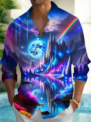 men's Christmas shirt front view holiday party