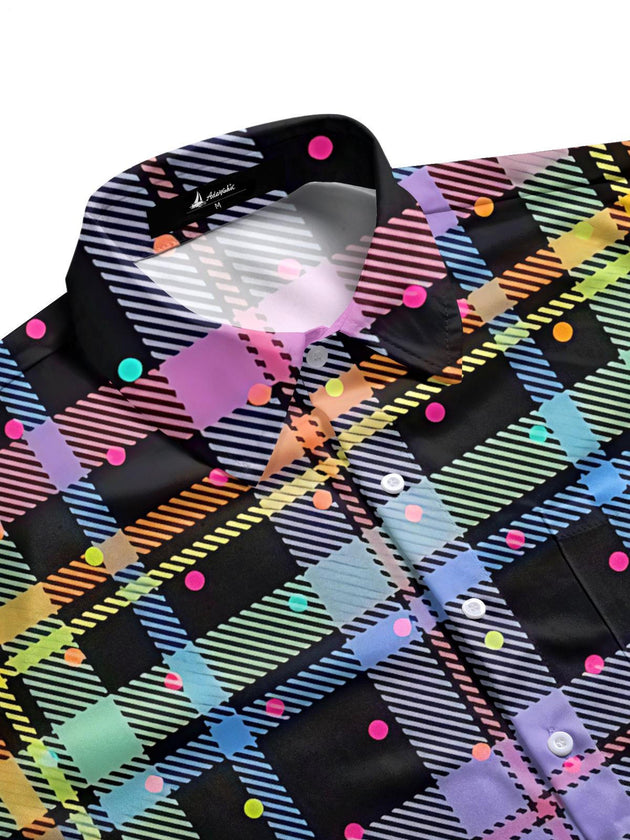 men's pattern print shirt side view