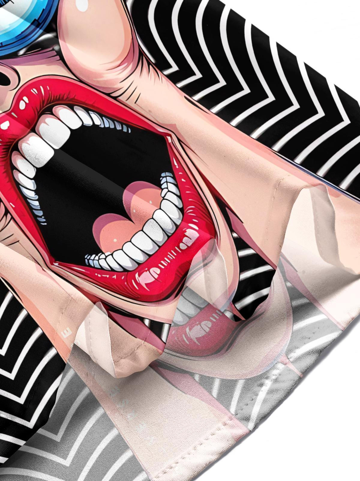 Funny Print Men's Pocket Short Sleeve Shirts