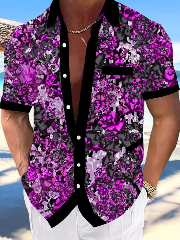 men's abstract print shirt front view