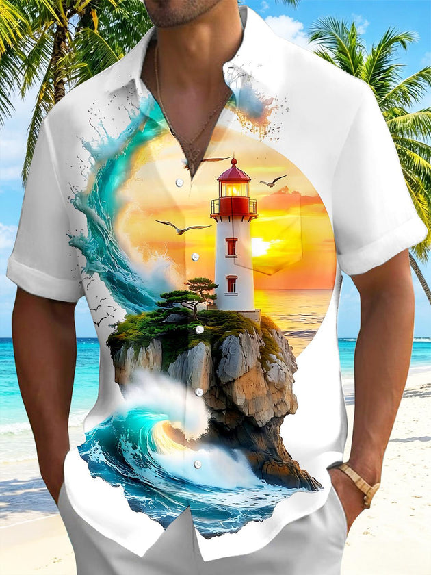 Lighthouse Seaview Men's Pocket Short Sleeve Shirts