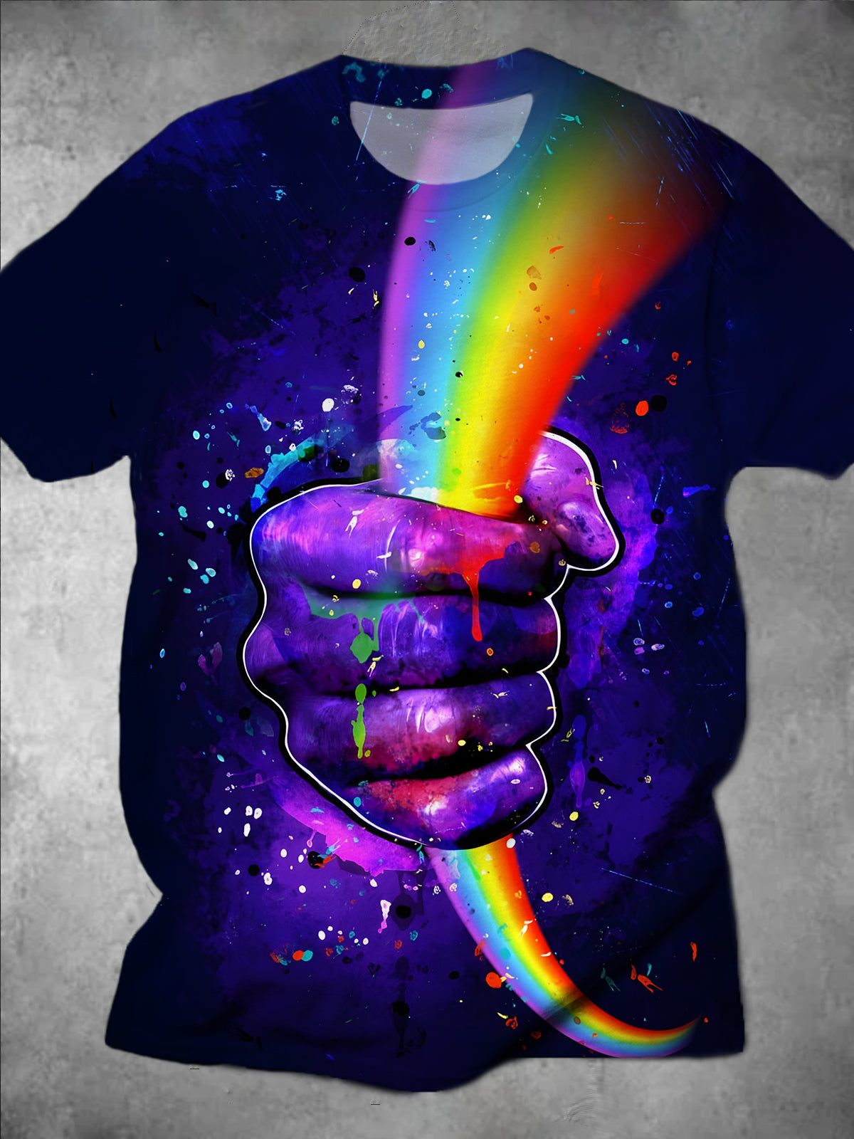 Rainbow Hands Round Neck Short Sleeve Men's T-shirt