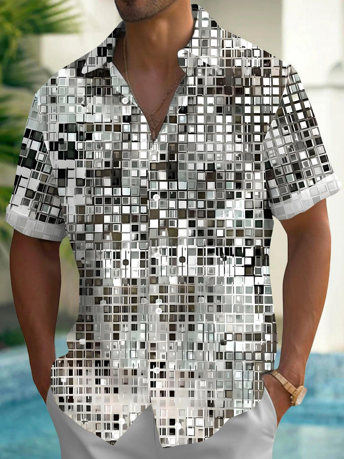 Geometry Men's Pocket Short Sleeve Shirts