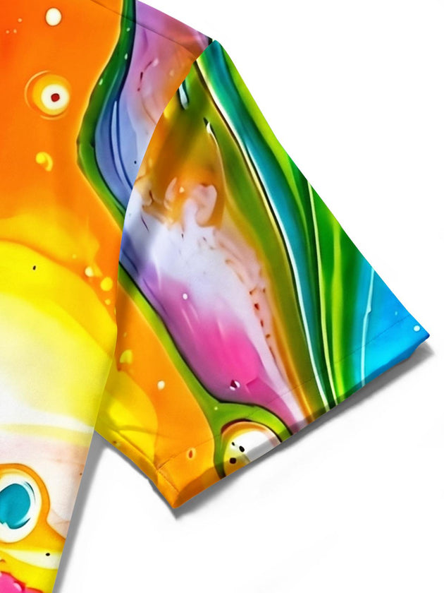 Colorful Abstract Men's Pocket Short Sleeve Shirts