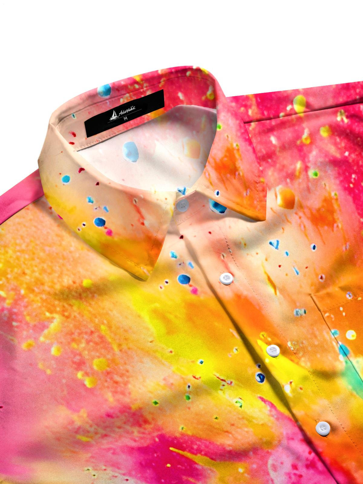 Tie Dye Men's Pocket Short Sleeve Shirts