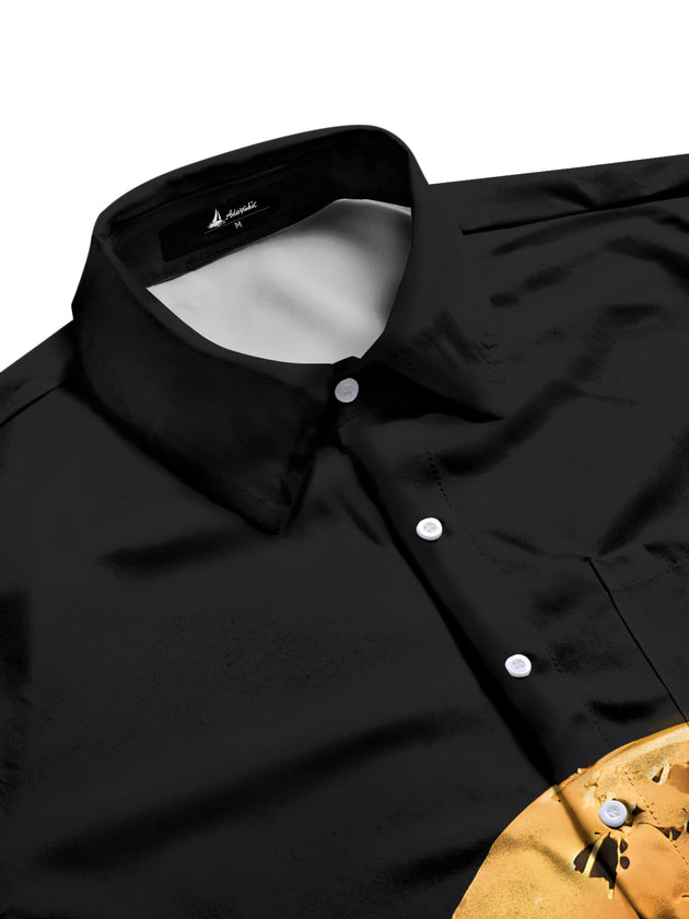men's graphic art shirt side view