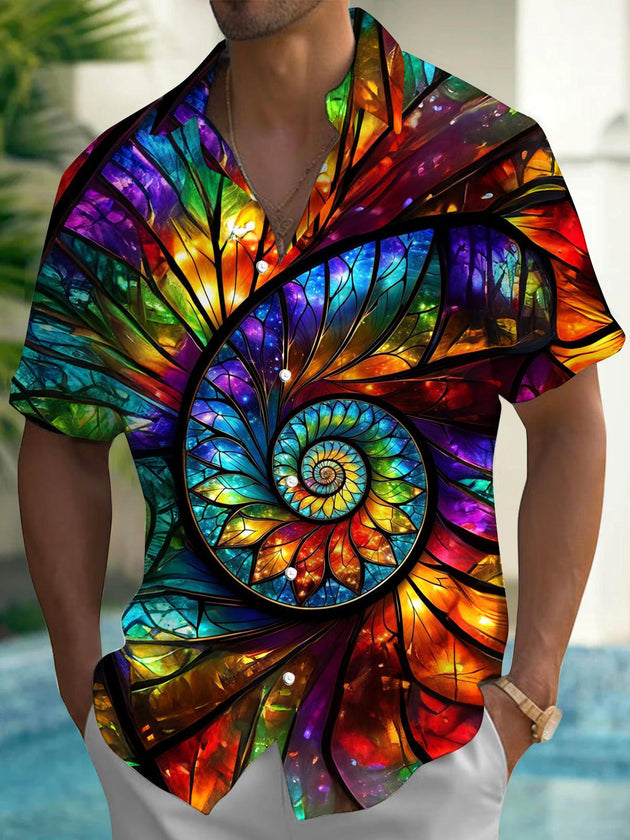 men's floral shirt front view