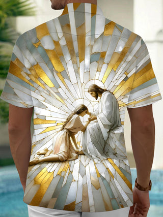 men's short sleeve shirt side view
