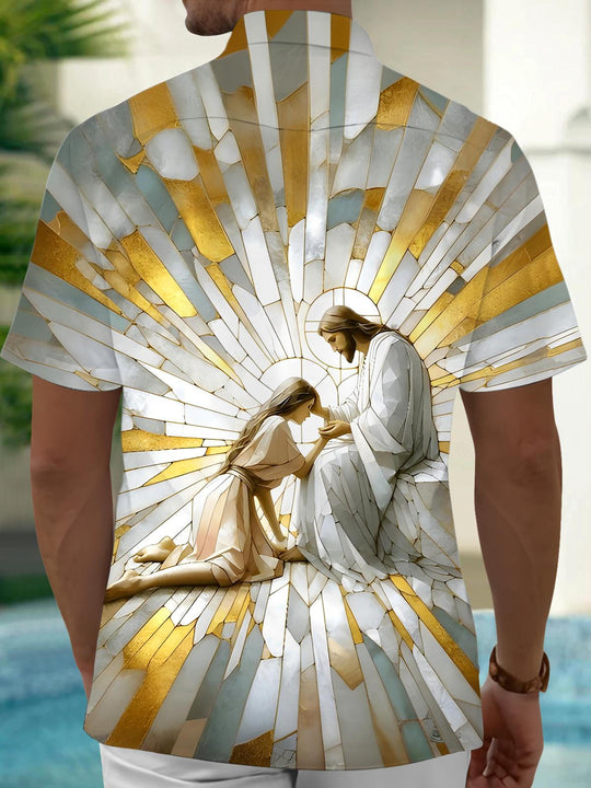 men's short sleeve shirt side view