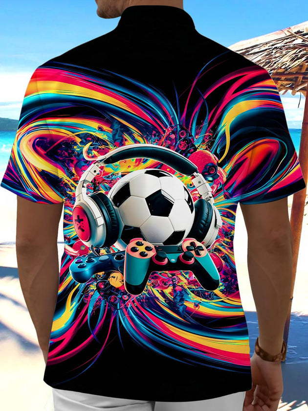 Tie Dye E-Sports Football Fantasy Men's Pocket Short Sleeve Shirts