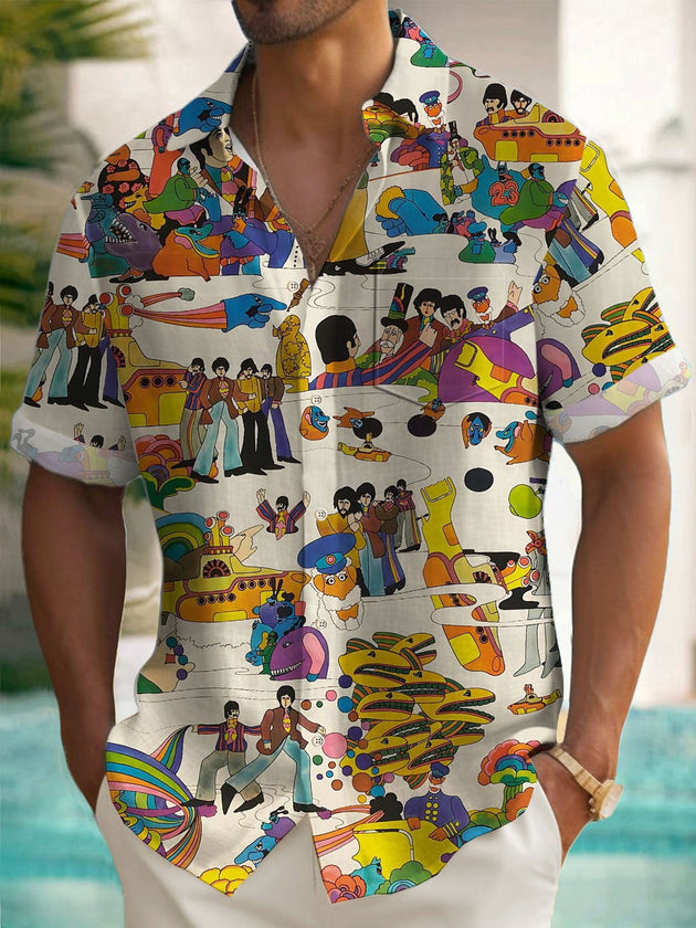 men's patterned sweater shirt front view