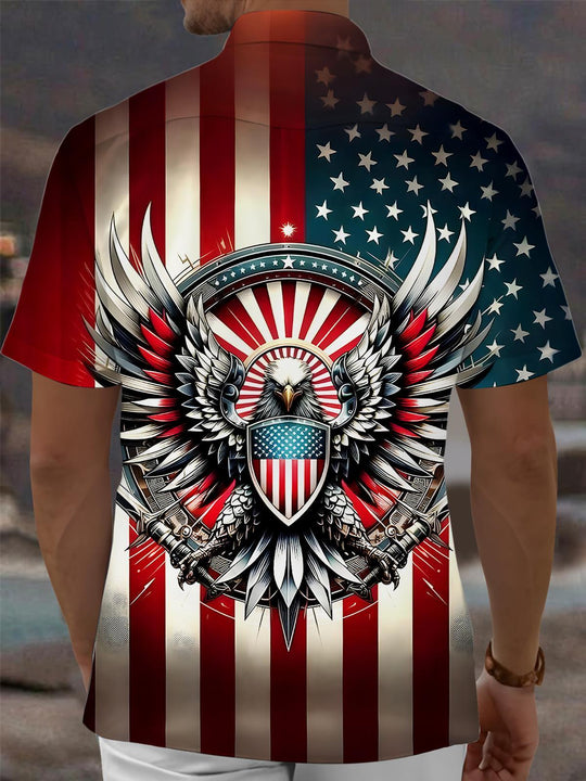 men's patriotic shirt back view