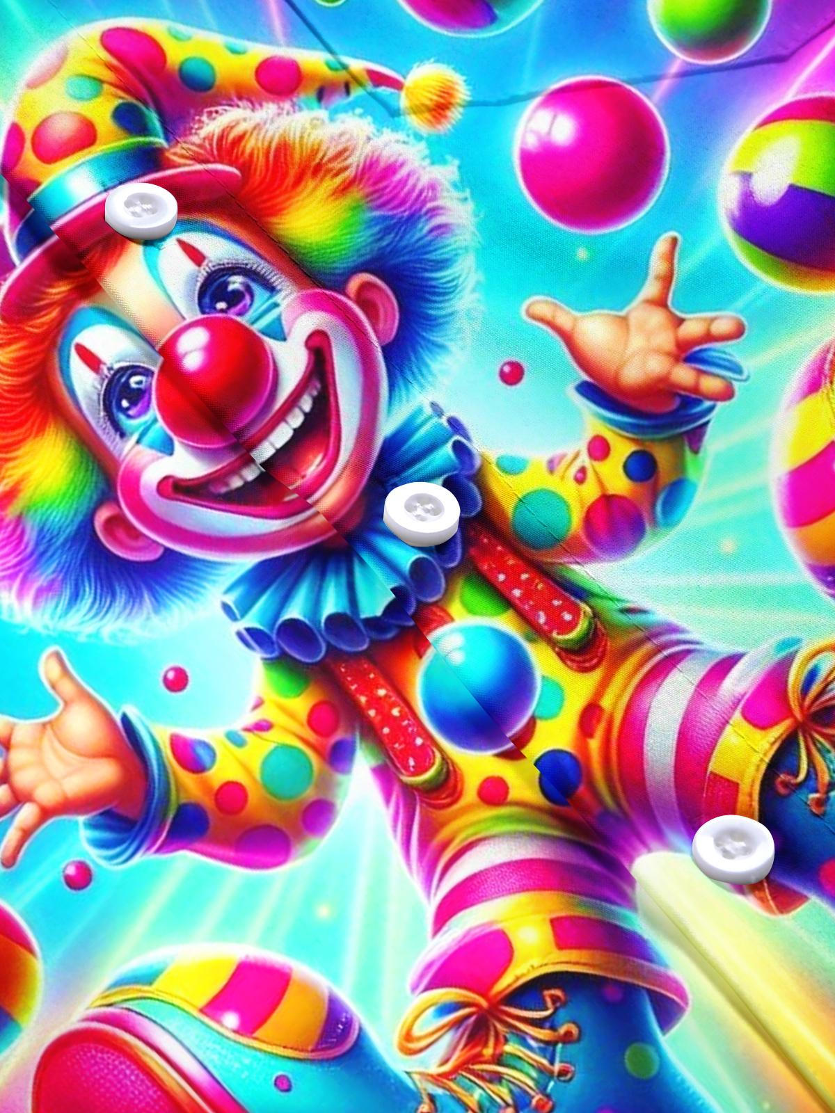 Clown Print Men's Pocket Short Sleeve Shirts