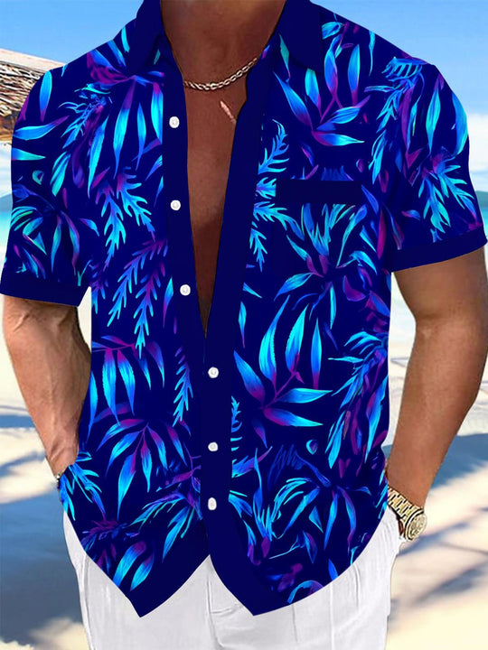 men's Hawaiian shirt front view tropical beach vacation