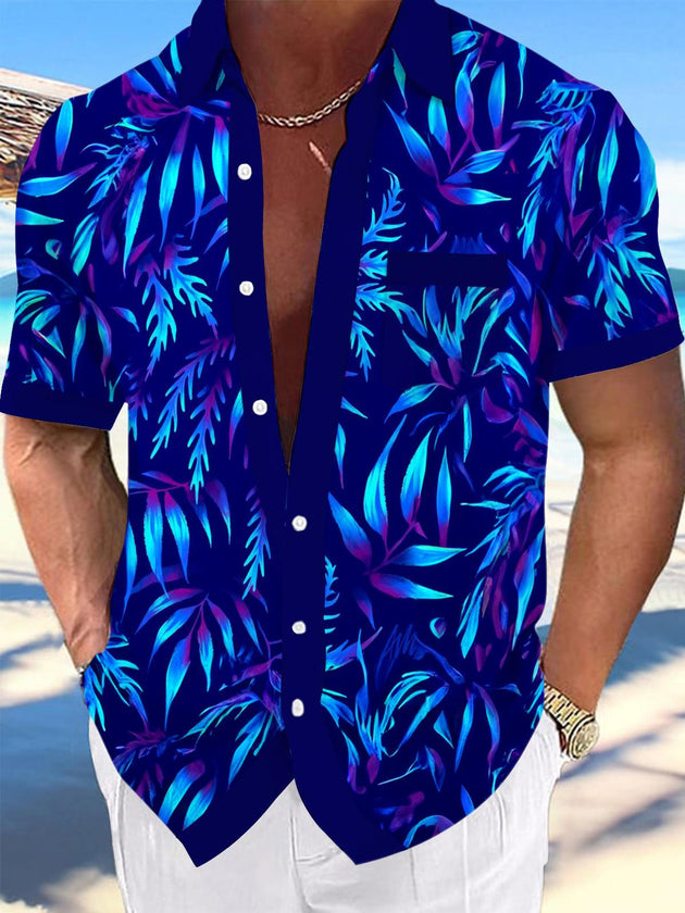 men's Hawaiian shirt front view tropical beach vacation