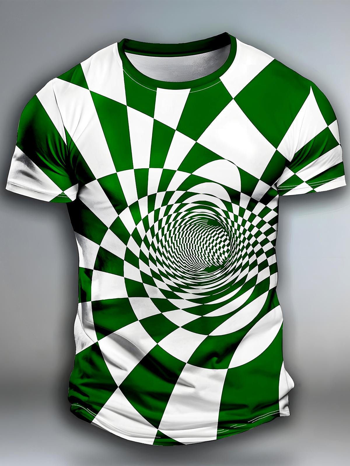 Geometry Round Neck Short Sleeve Men's T-shirt