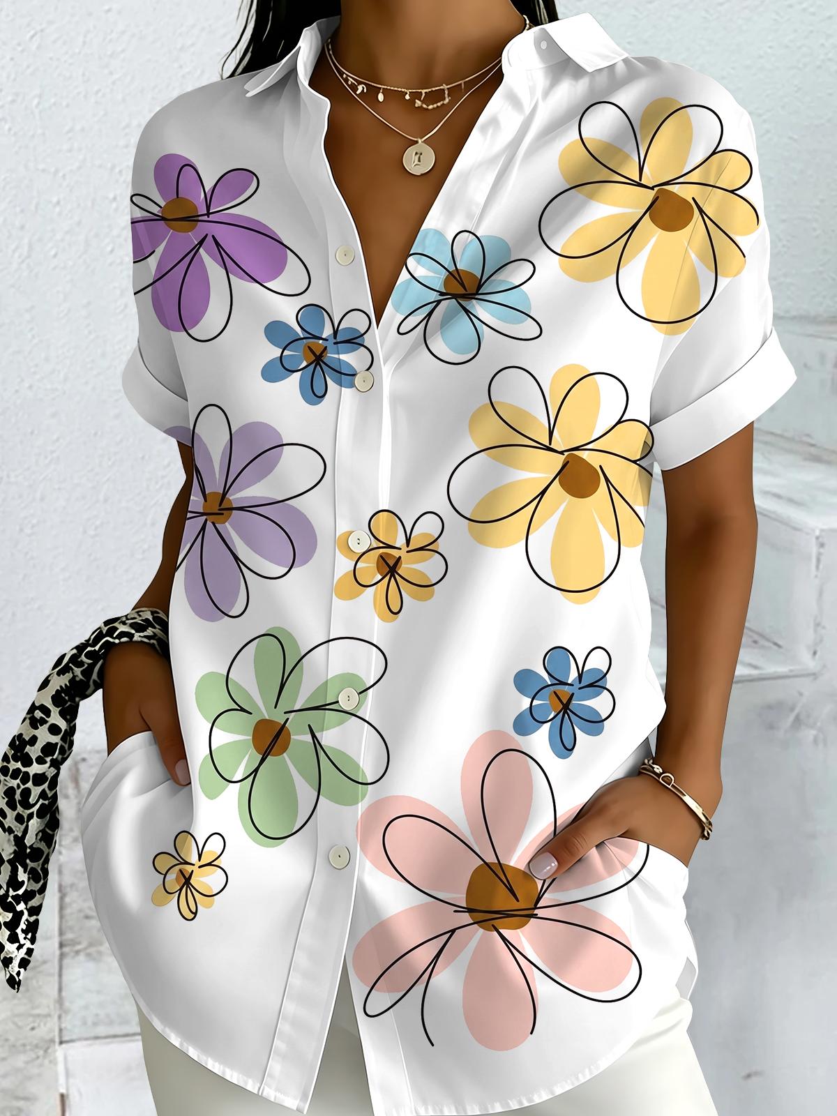 Floral Women's Short Sleeve Shirts