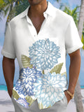 Floral Print Men's Pocket Short Sleeve Shirts