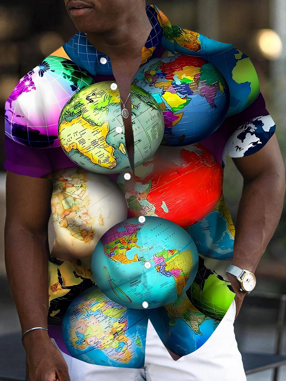 Colorful Earth Men's Pocket Short Sleeve Shirts