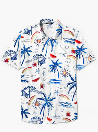 Men's Hawaiian short sleeve shirt front view beach vacation