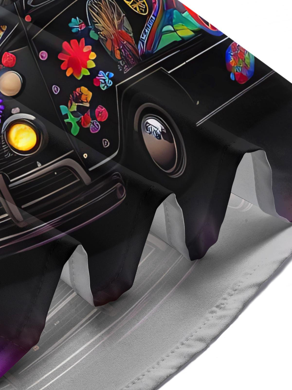 Car Print Men's Pocket Long Sleeve Shirts