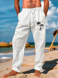 Hawaiian Coconut Tree Men's Casual Elastic Waist Pants