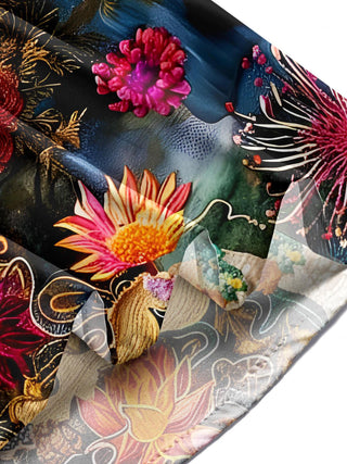 Men's floral short sleeve shirt lifestyle front view