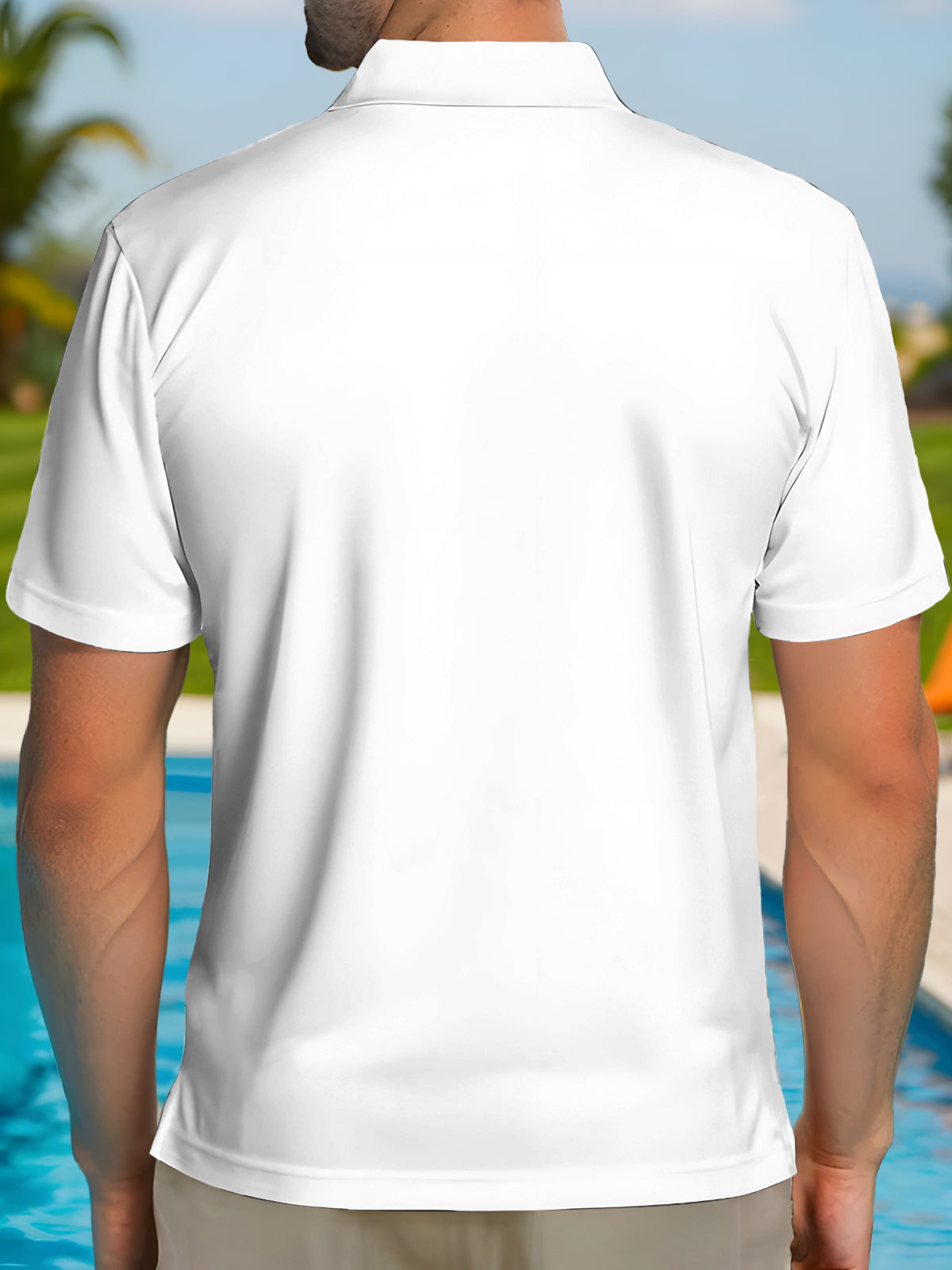 Cat Print Men's Short Sleeve Button Polo Shirt