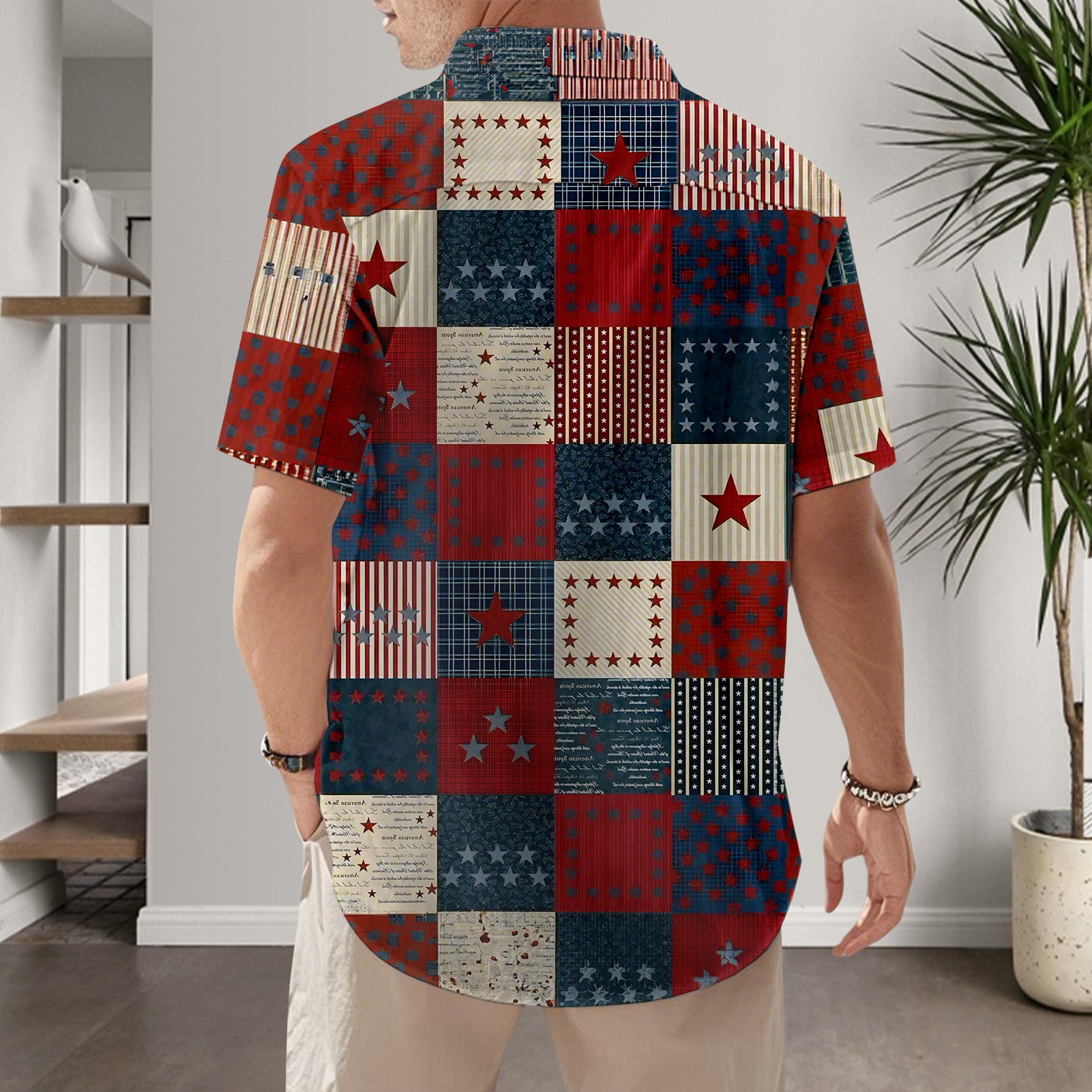 Patriotic Button Down Shirts for Men US Flag Short Sleeve Stars and Stripes Shirts Fashion Tops for Travel noble