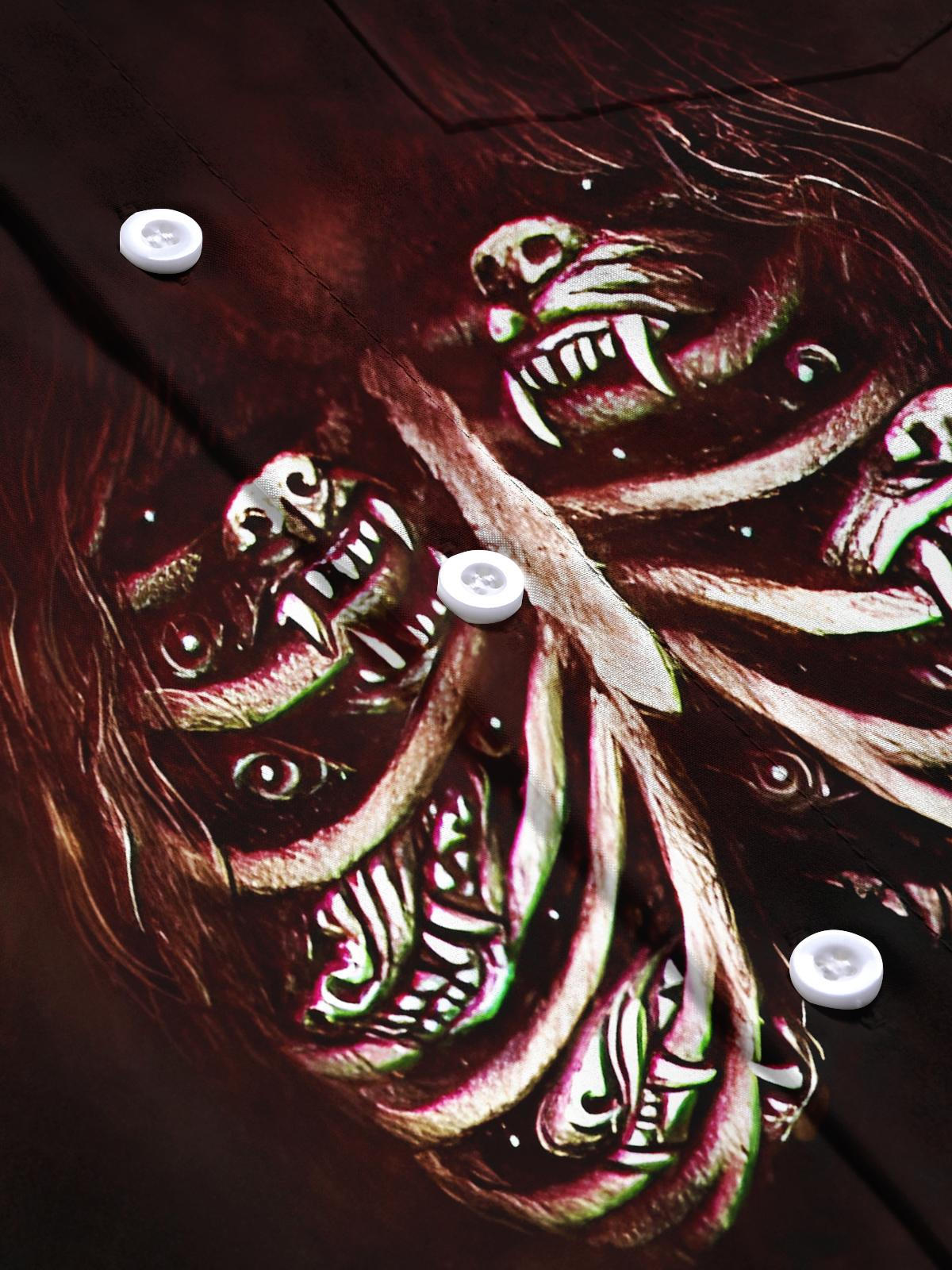 Dark Abstract Torso Bones Men's Pocket Short Sleeve Shirts