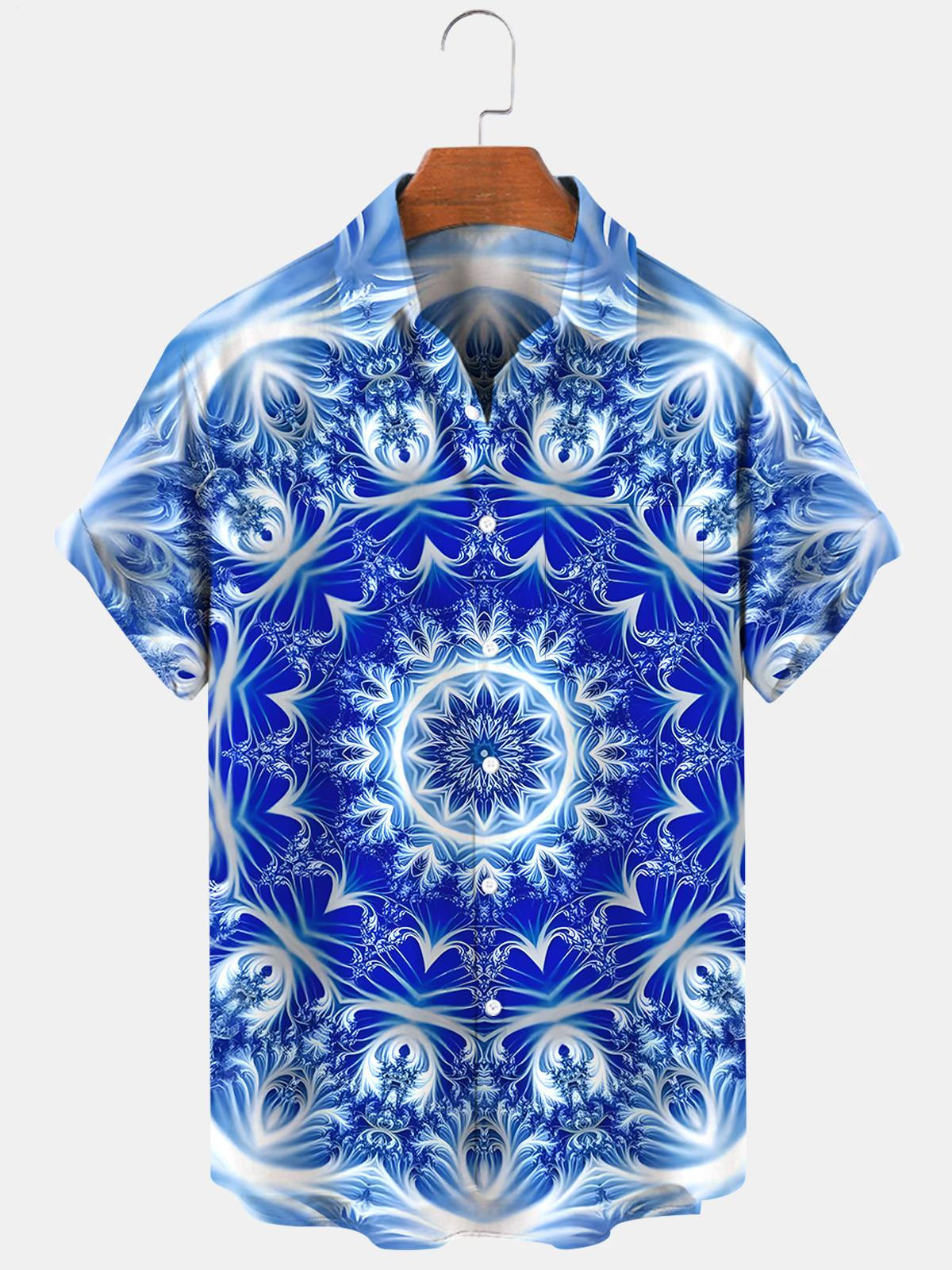 Abstract Men's Pocket Short Sleeve Shirts