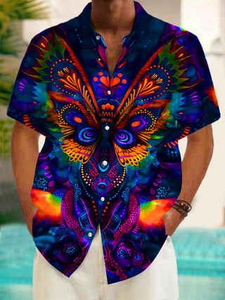 men's abstract print shirt front view