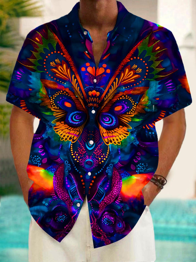 men's abstract print shirt front view