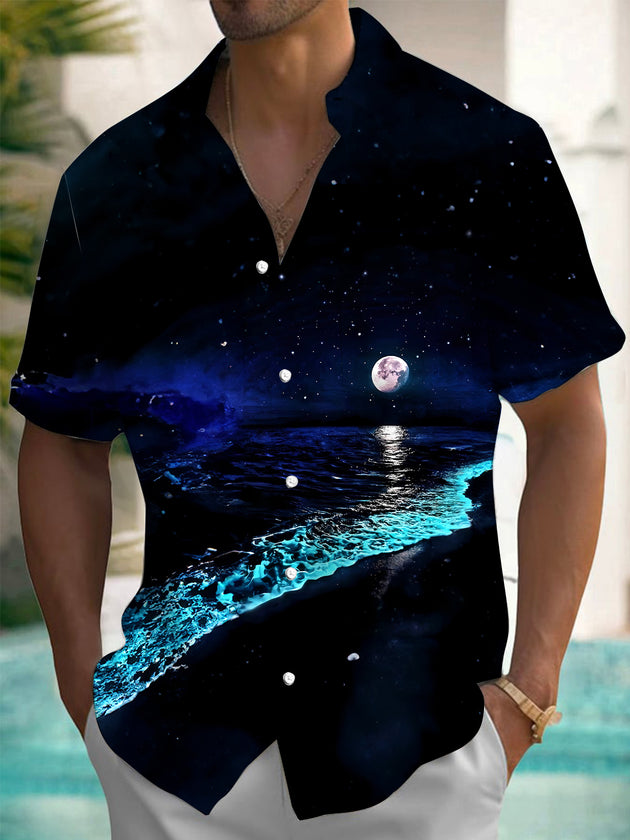 men's patterned sweater shirt front view beach vacation