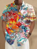 Abstract Gradient Men's Pocket Short Sleeve Shirts