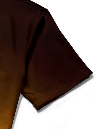 men's printed shirt close-up short sleeve