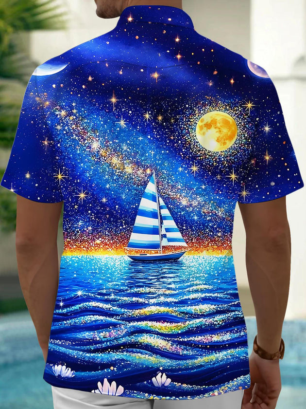 men's aloha shirt back view