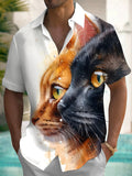 Cat Men's Pocket Short Sleeve Shirts