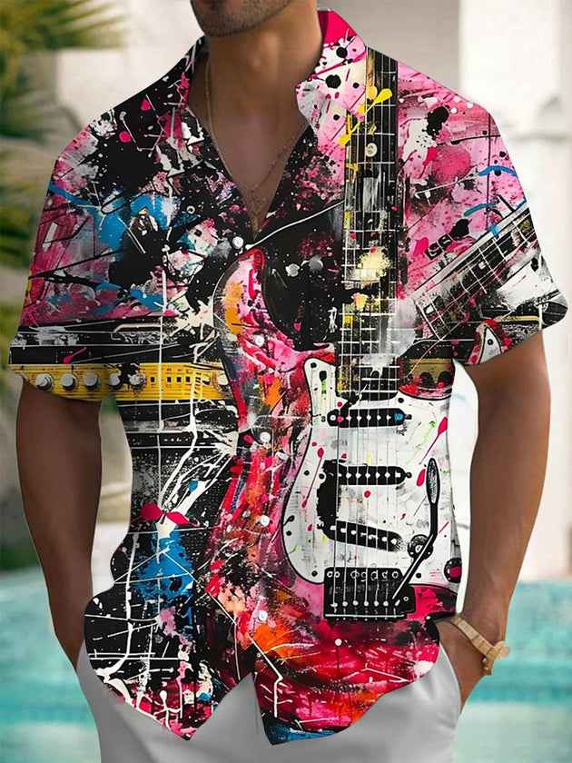 men's patterned sweater shirt front view