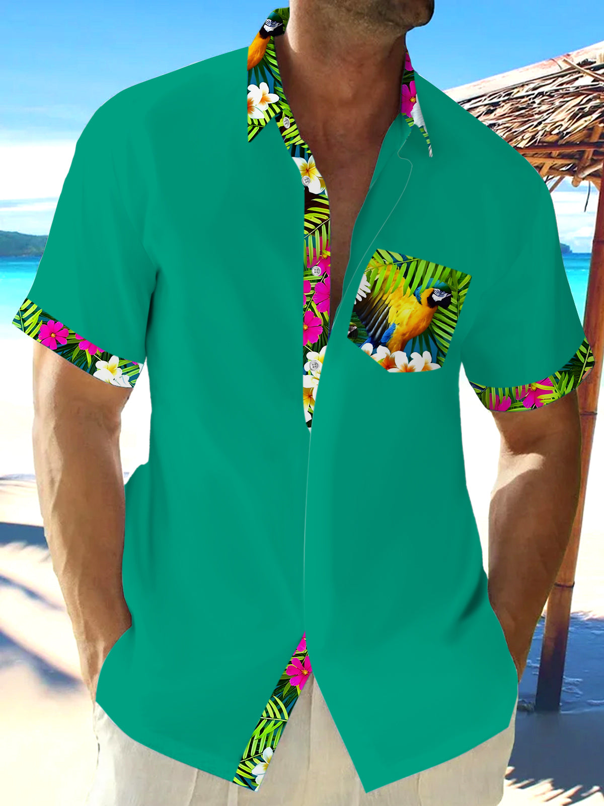 Hawaiian Men's Pocket Short Sleeve Shirts