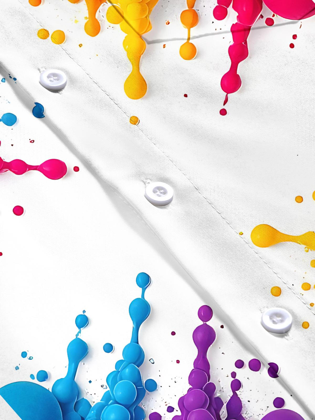 Abstract Print Men's Pocket Short Sleeve Shirts