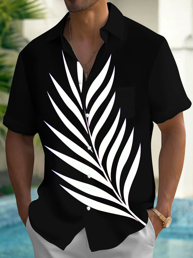 men's Hawaiian shirt front view tropical beach vacation