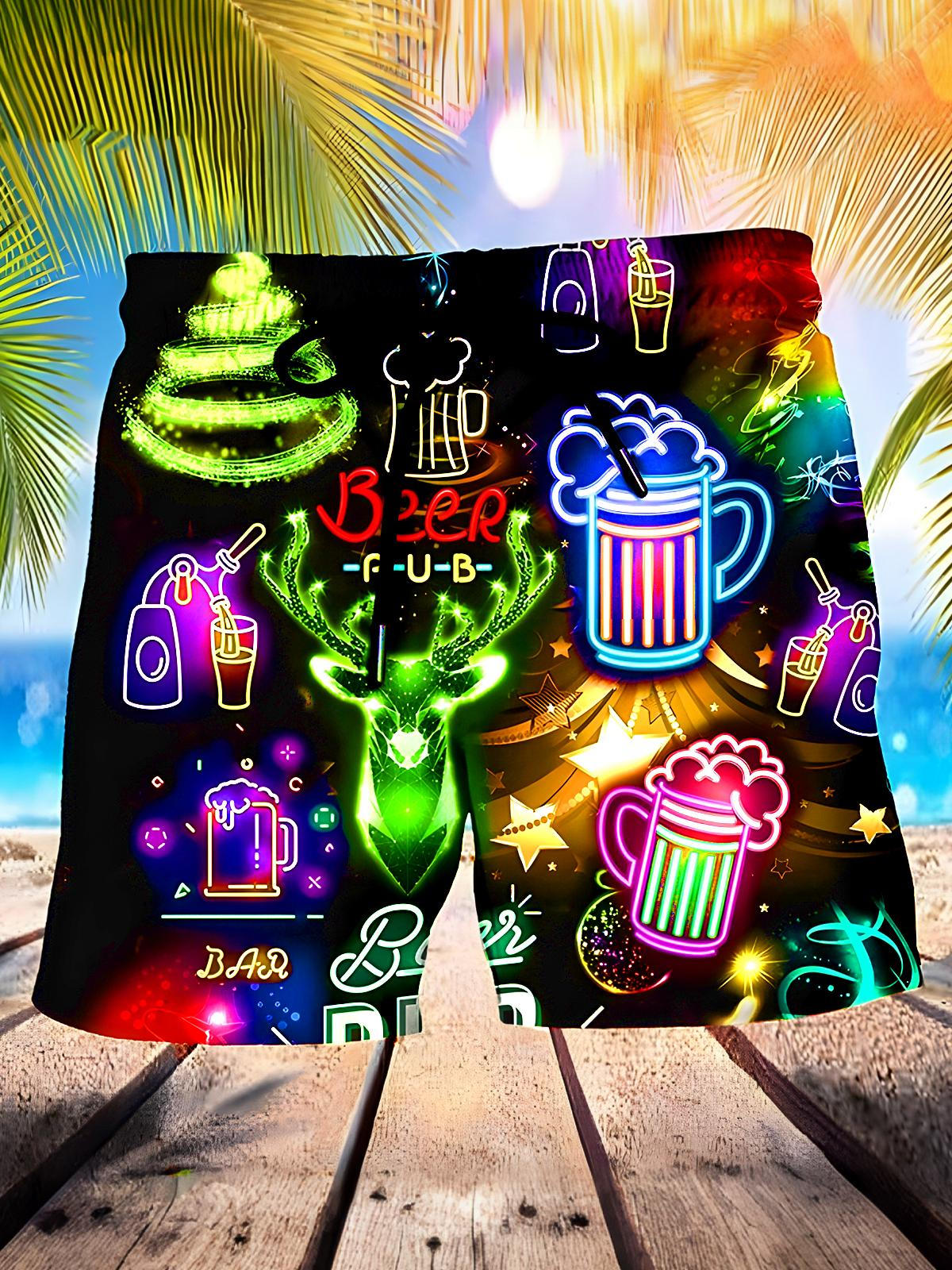 Christmas Men's Print Pocket Shorts