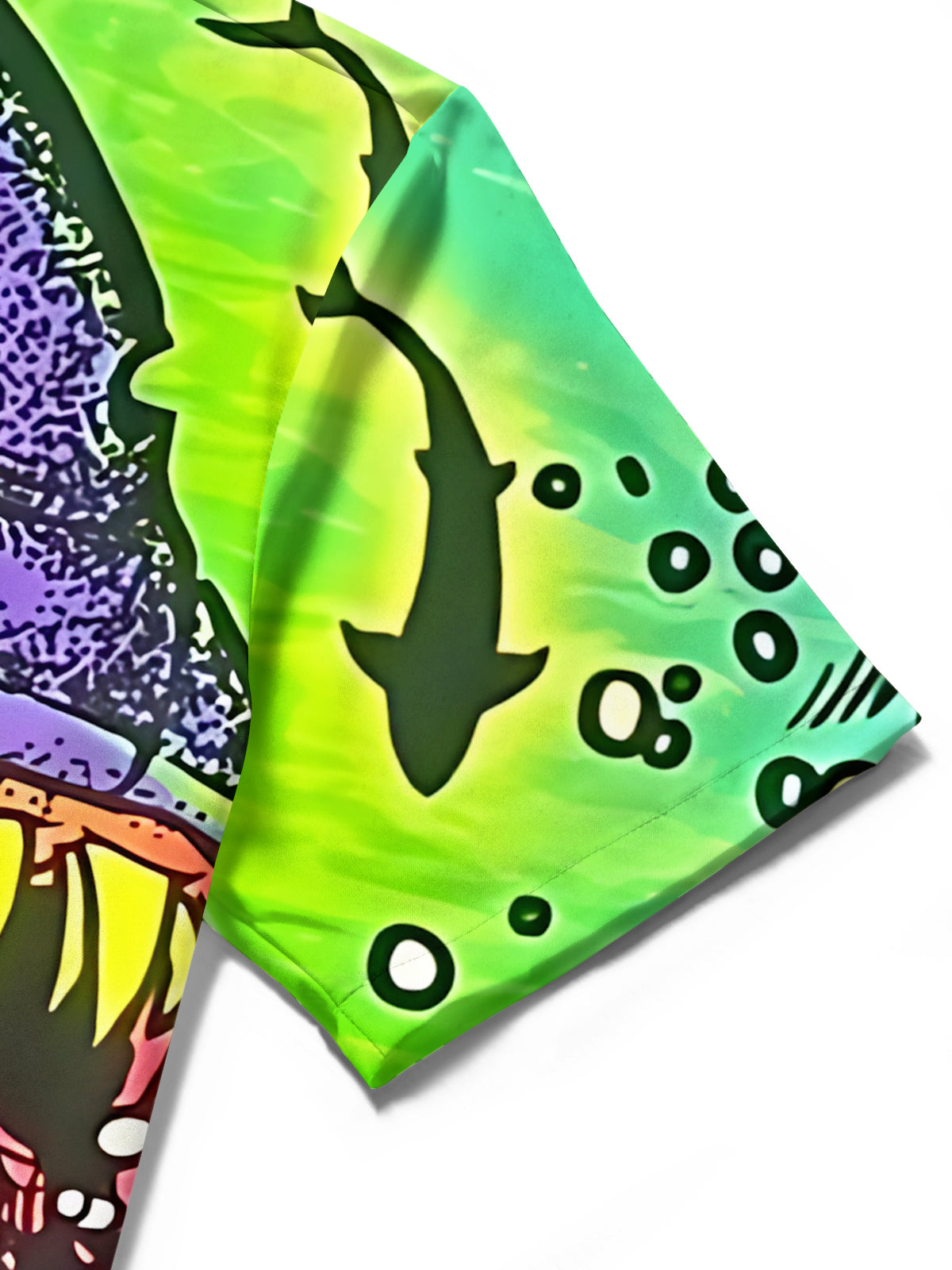 Shark Art Print Men's Pocket Short Sleeve Shirts