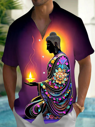 The Buddha Men's Pocket Short Sleeve Shirts