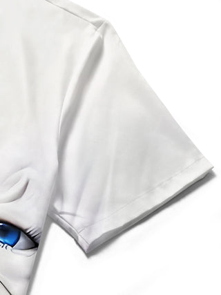 men's art print shirt close-up short sleeve