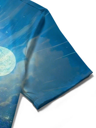 men's printed shirt close-up short sleeve