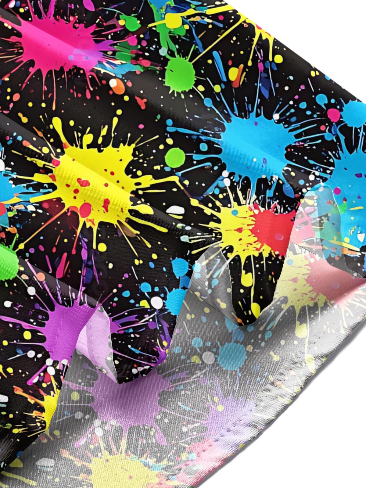 Tie Dye Print Men's Pocket Short Sleeve Shirts