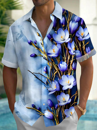 men's floral shirt front view