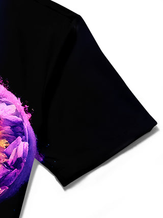 men's tie dye shirt close-up short sleeve